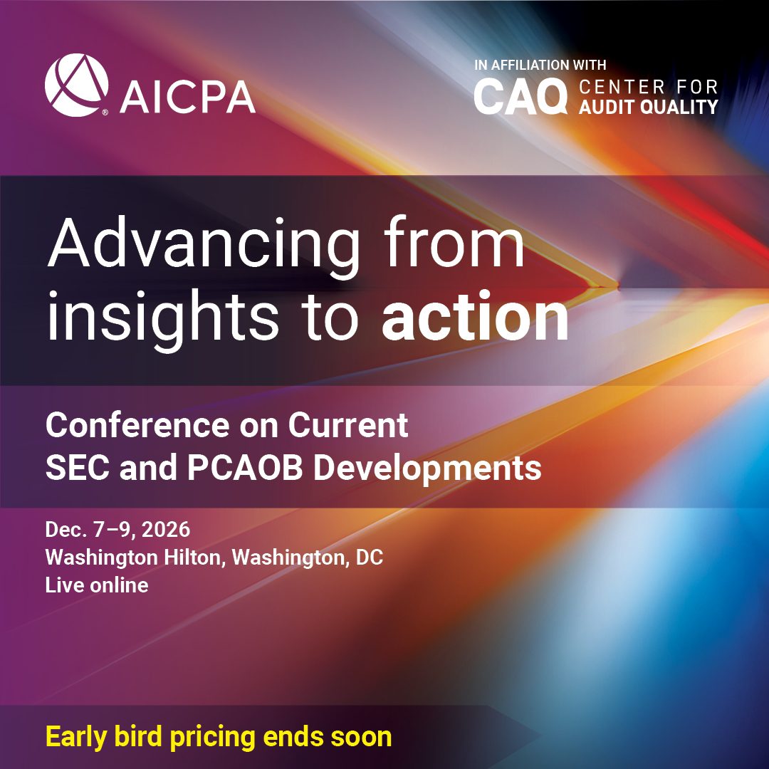 AICPA Conference on Current SEC and PCAOB Developments